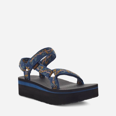 Teva Flatform Universal - Women's Teva Sandals - Navy | India (HOML24703)